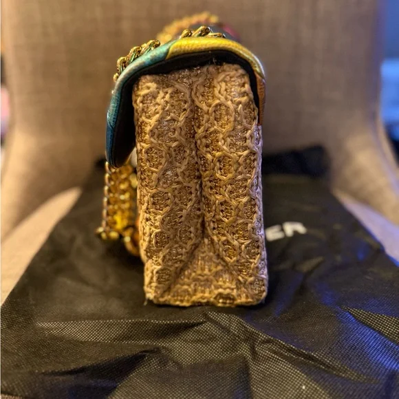 Kurt Geiger London Kensington Rainbow Raffia Crossbody Bag - Picture 4 of 7